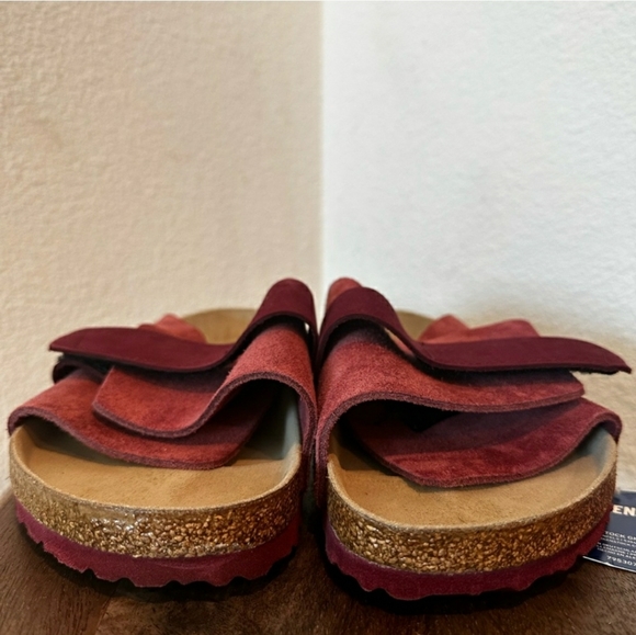NEW BIRKENSTOCK KYOTO NUBUCK MAROON SUEDE LEATHER MENS SIZE 12- 12.5 main image 4